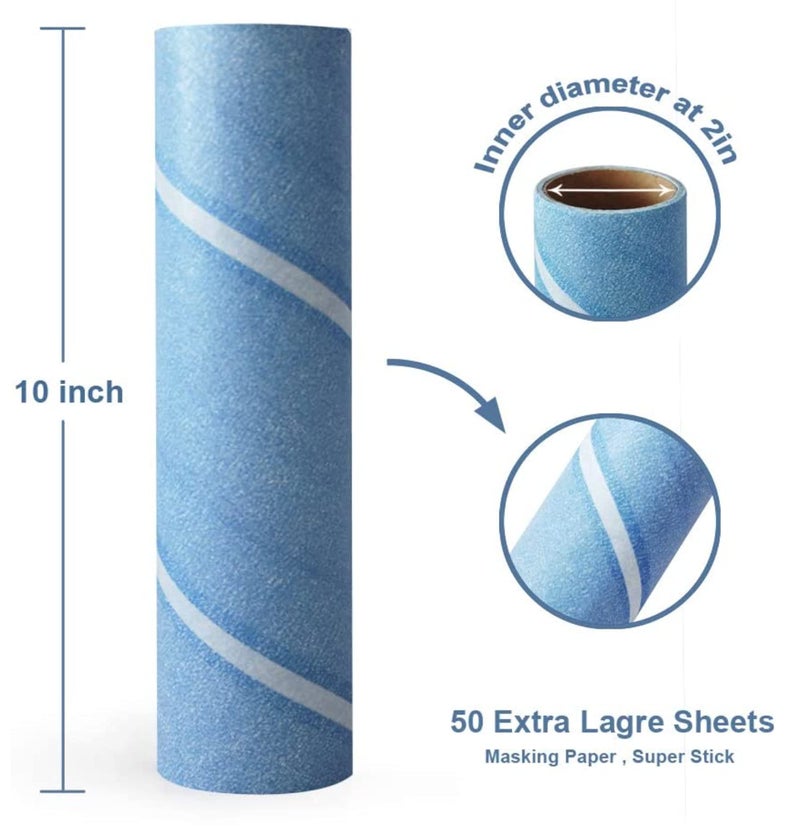 Leo Large 10-Inch Wide Lint Roller Refills 6 Rolls 300 Ultra-Wide Sheets for Lint Removers Household Cleaning Easily Remove Pet Hair Dust and Debris from Floors Carpets and Furniture - Image 2